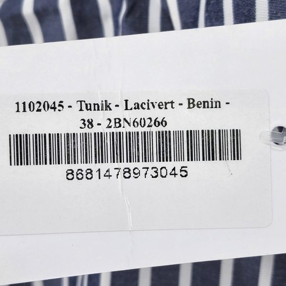 Benin Women's Striped Button Down Tunic Shirt -6 - Picture 7 of 7